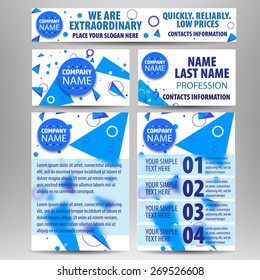 Vector Corporate identity templates in modern flat style with colored stripes