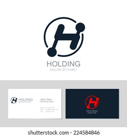 Vector Corporate Logo H Letter. Design template. Logotype with identity business card.