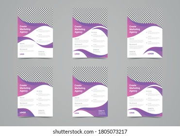 Vector corporate modern professional flyer brochure template design with standard a4 size. Great for business promotion presentation print project.