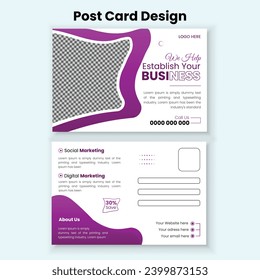 Vector corporate postcard design template