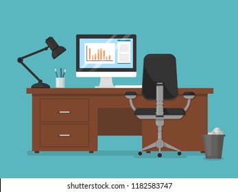 Vector corporate workspace illustration