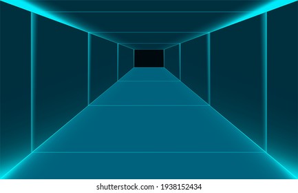 vector corridor interior design  3D fantasy Sci Fi 