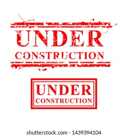 Vector Corrosive 2 style red rubber stamp, Under Construction, Isolated on White
