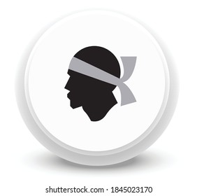 Vector: icono de botón Bandera Córcega