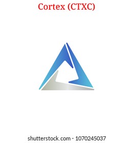 Vector Cortex (CTXC) digital cryptocurrency logo. Cortex (CTXC) icon. Vector illustration isolated on white background.