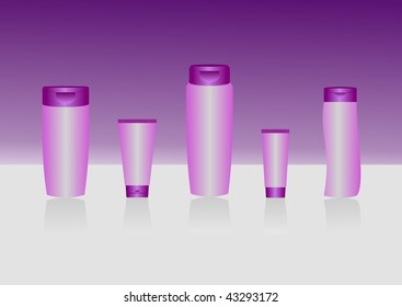 Vector cosmetic container templates for designers. Editable