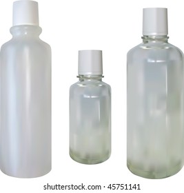 Vector cosmetic container templates for designers. Editable