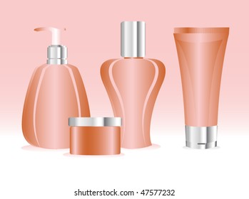 Vector cosmetic container templates for designers. Editable
