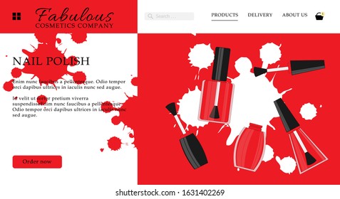 Vector cosmetic shop web site template. Modern illustration for design and web.