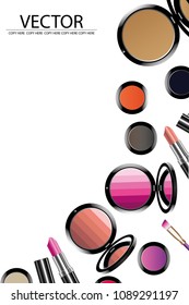 vector cosmetic tool on white background.brush.shading.eye shadow.eyebrow

