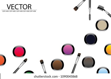 vector cosmetic tool on white background. brush. shading. eye shadow. eyebrow

