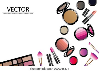 vector cosmetic tool on white background. brush. shading. eye shadow. eyebrow.make up product.cosmetic product.make up product

 - Shutterstock ID 1090045874