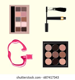 Vector cosmetics alphabet