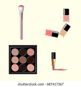 Vector cosmetics alphabet