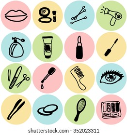 Vector cosmetics and beauty icons.  - Shutterstock ID 352023311