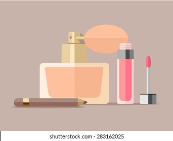 Vector cosmetics flat illustration
