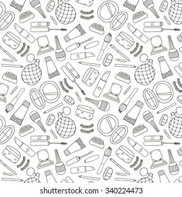 Vector Cosmetics Hand Drawn Outline Pattern, Background