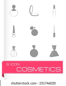 Vector cosmetics icons set on white background
