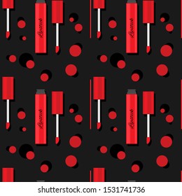 Vector cosmetics seamless pattern. Flat banner for design and web.