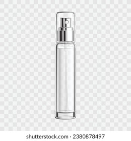 Vektor Kosmetik Spray Flaschen mit Dispenser einzelne Symbole auf transparentem Hintergrund.