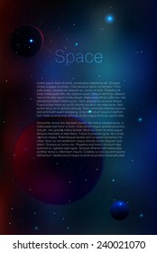 Vector cosmic background with space for text.