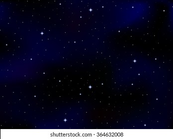 Vector cosmic background with stars and constellations in outer space. Starry night sky