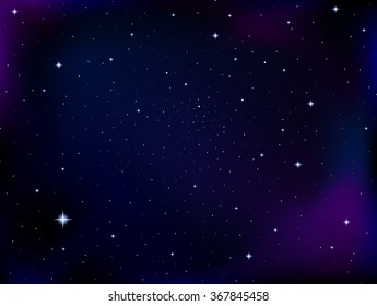 Vector cosmic background with stars and constellations in outer space. Night starry sky vector background