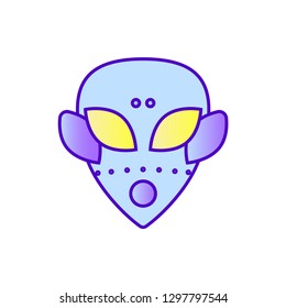 Vector cosmic fantasy humanoid, alien color line icon. Symbol and sign illustration design. Isolated on white background
