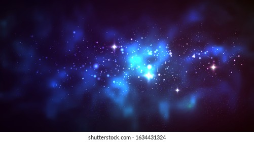 Vector cosmic illustration. Beautiful colorful space background
