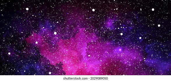Vector cosmic illustration. Beautiful colorful space background. Watercolor