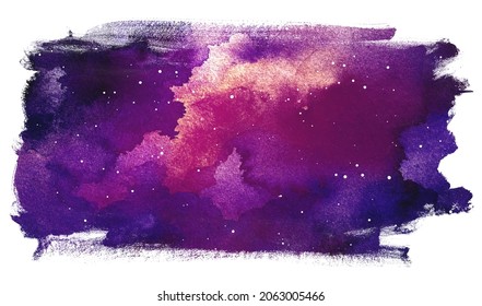 Vector cosmic illustration. Beautiful colorful space background. Watercolor Cosmos