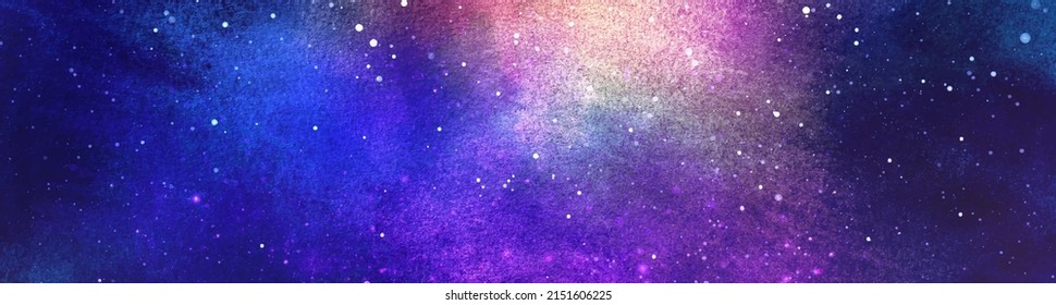 Vector cosmic illustration. Beautiful colorful space background. Watercolor Cosmos