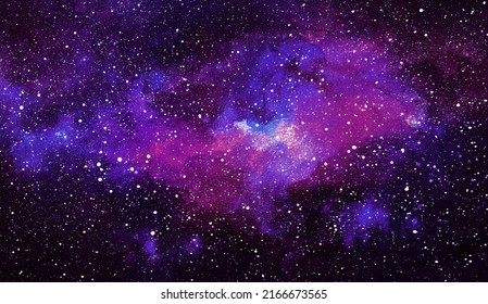 Vector cosmic illustration. Beautiful colorful space background. Watercolor Cosmos