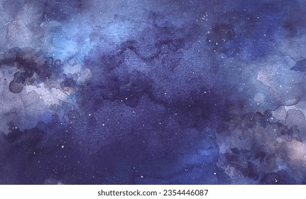 Vector cosmic illustration. Beautiful colorful space background. Watercolor Cosmos