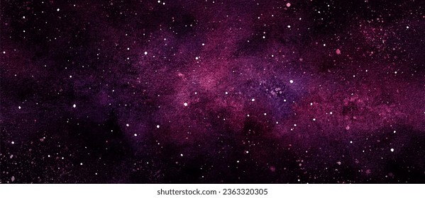 Vector cosmic illustration. Beautiful colorful space background. Watercolor Cosmos