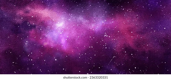 Vector cosmic illustration. Beautiful colorful space background. Watercolor Cosmos