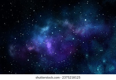 Vector cosmic illustration. Beautiful colorful space background. Watercolor Cosmos