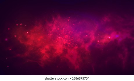Vector cosmic illustration. Colorful space background with stars