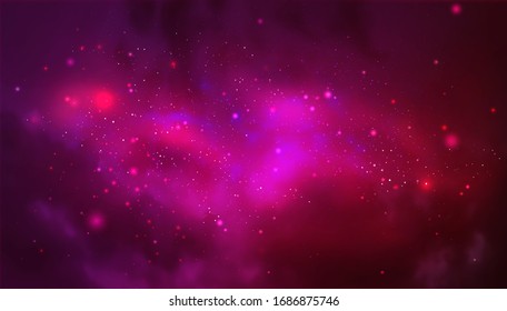 Vector cosmic illustration. Colorful space background with stars