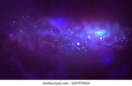 Vector cosmic illustration. Colorful space background with stars