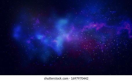 Vector cosmic illustration. Colorful space background with stars