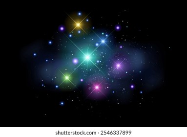 Vector cosmic illustration. Colorful space background with stars, Abstract background is a space with stars