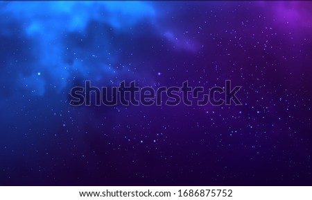Vector cosmic illustration. Colorful space background with stars