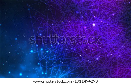 Vector cosmic illustration. Colorful space background with stars