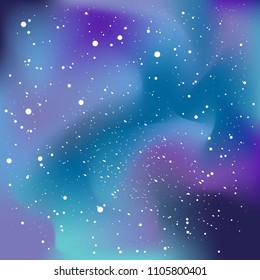 Vector cosmic night sky background. Stars on the dark sky. Cosmic starry background