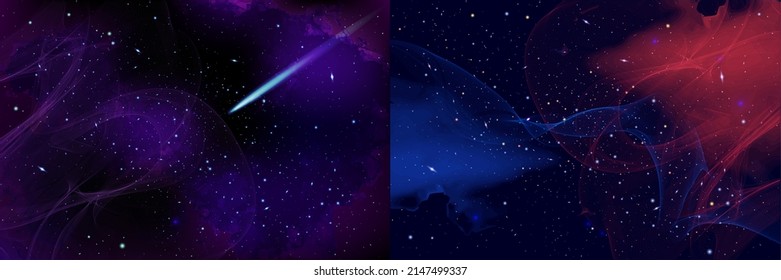 Vector Cosmology Illustration with Universe, Galaxy, Sun, Planets and Stars. Can be used for Invitation or Booklet. Futuristic view with Depth and Space Background