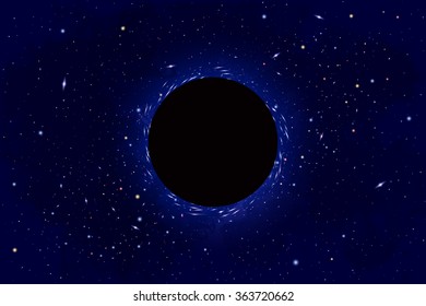 Vector Cosmology Illustration with Universe, Galaxy, Sun, Planets and Stars. Can be used for Invitation or Booklet. Futuristic view with Depth and Space Background