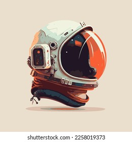 vector cosmonaut astronaut helmet illustration