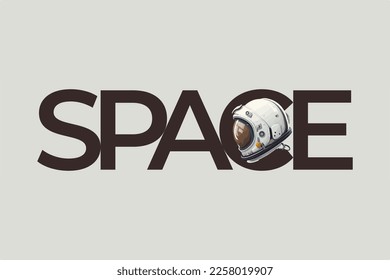 vector cosmonaut astronaut helmet illustration logo