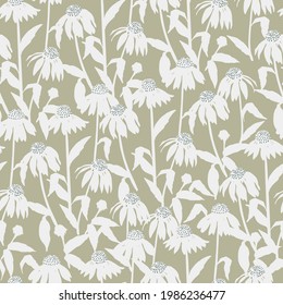 Vector Cosmos flower illustration motif seamless repeat pattern digital file pattern artwork fashion home decor print fabric textile